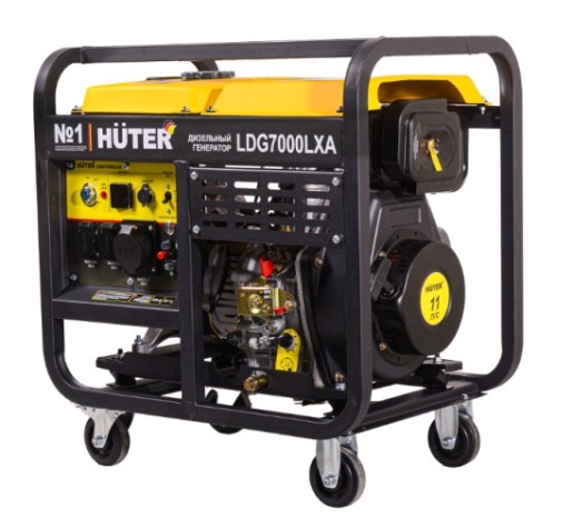 Электростанция дизельная с воздушным охлаждением HUTER LDG 7000LXA открытая [64/2/8]